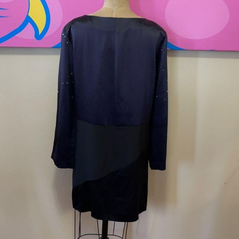 Moschino Cheap Chic Navy Satin Moon Stars Dress In Excellent Condition For Sale In Los Angeles, CA