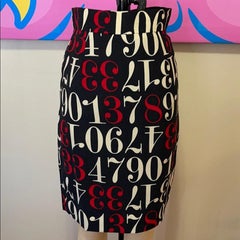 Moschino Cheap & Chic Numbers Pencil Skirt