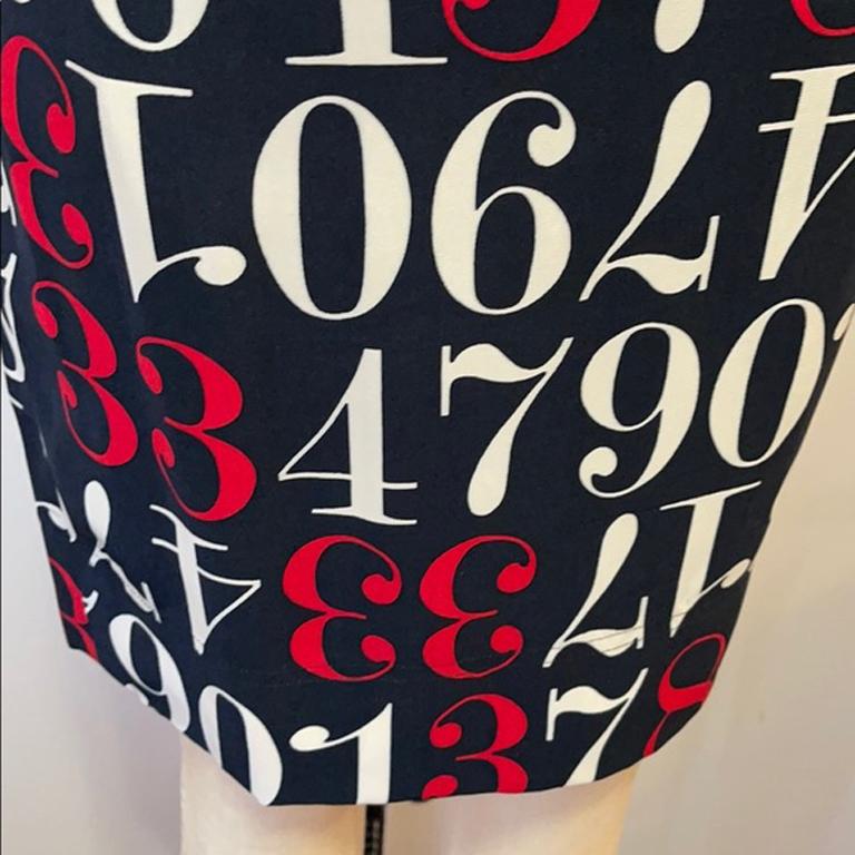 Moschino Cheap & Chic Numbers Pencil Skirt In Good Condition For Sale In Los Angeles, CA