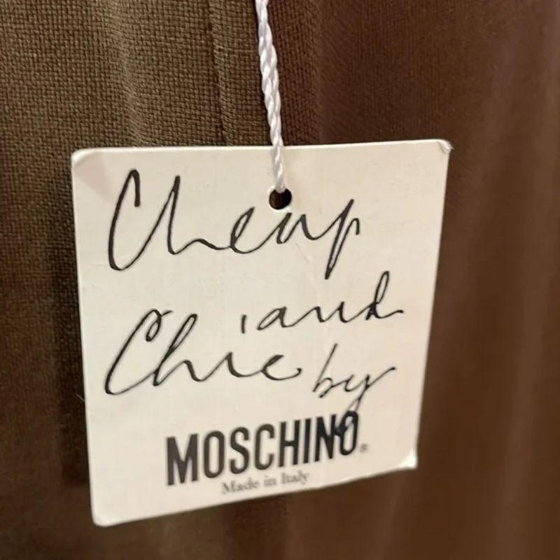 Black Moschino Cheap Chic Olive Green Wool Mini Skirt NWT For Sale