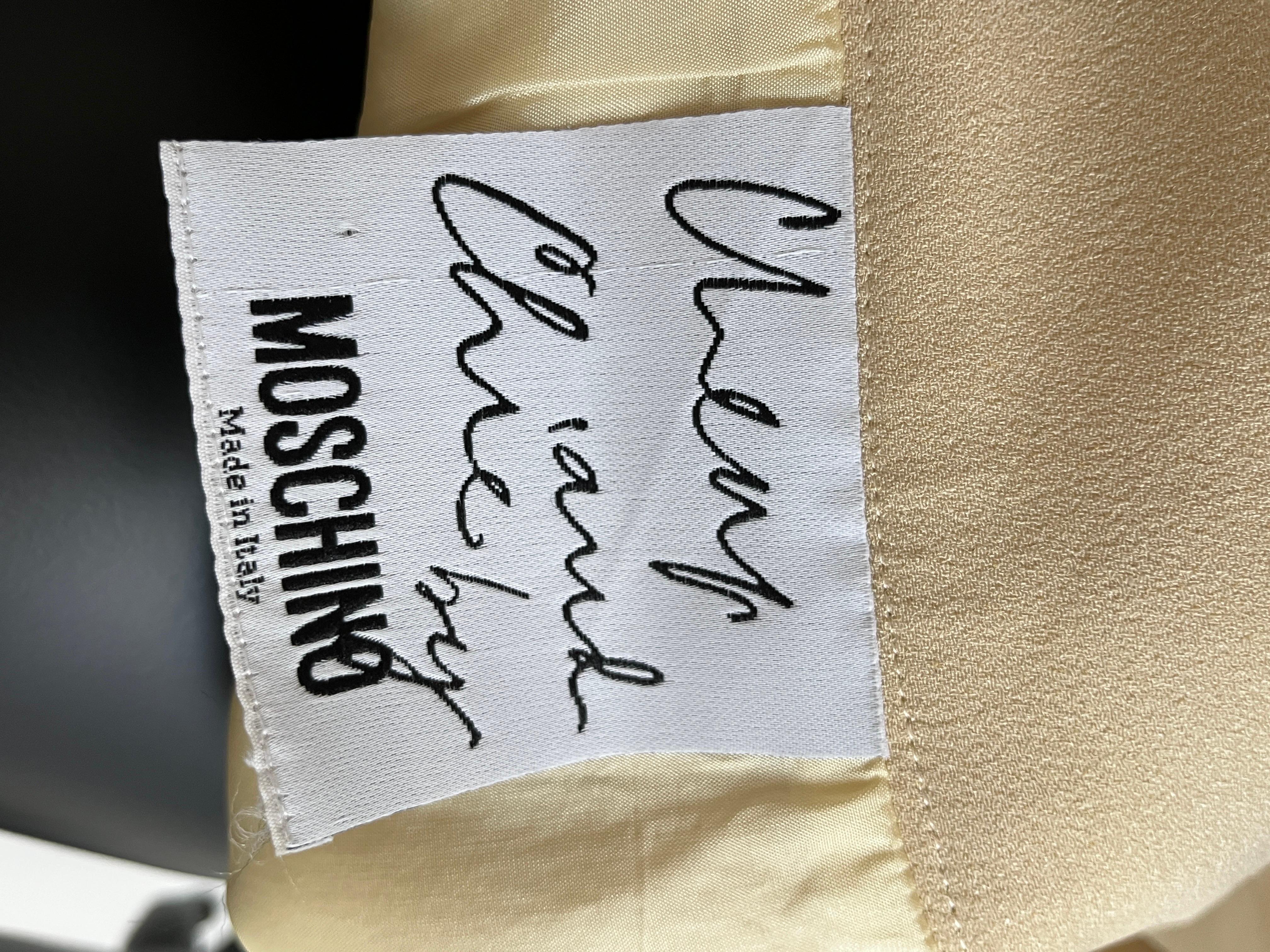 Moschino Cheap & Chic - Jupe crayon à huile olive, emblématique vintage en vente 3