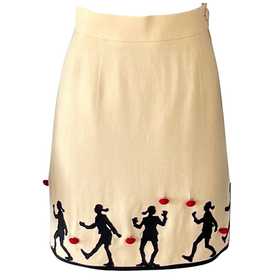 Moschino Cheap & Chic - Jupe crayon à huile olive, emblématique vintage