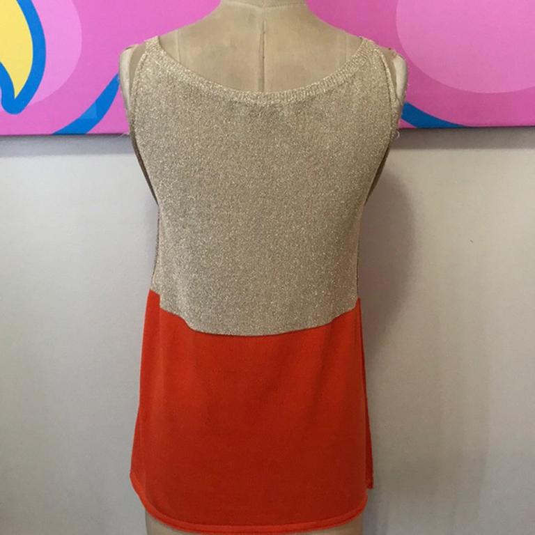 Moschino Cheap Chic Orange Red Gold Heart Sweater For Sale 1