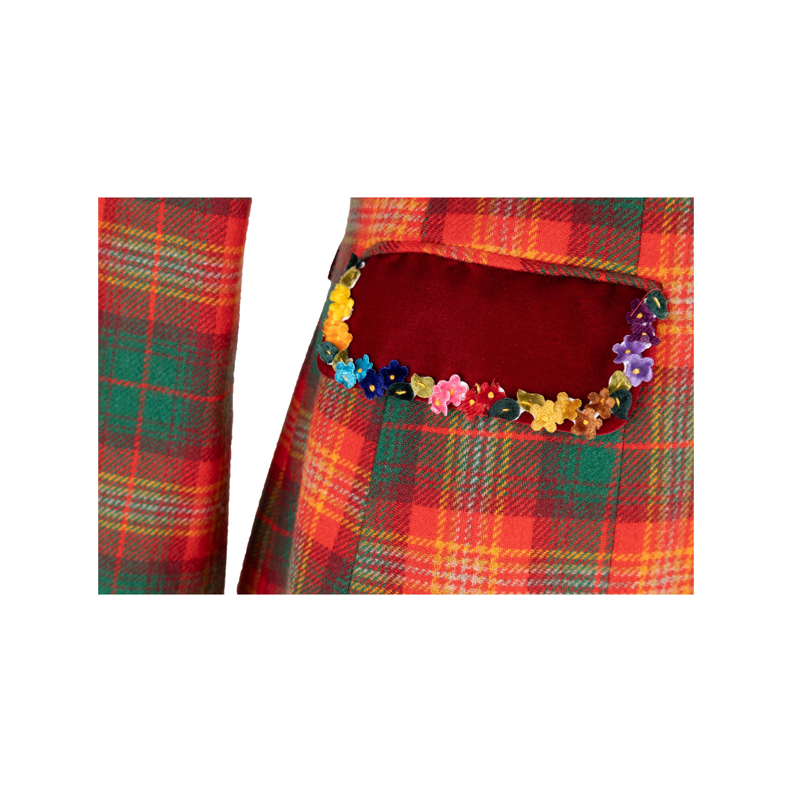Moschino Cheap & Chic Plaid Jacket with Heart Buttons 4