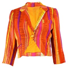 Vintage Moschino Cheap & Chic 'Recipe' Watercolor Stripe Print Cropped Jacket, 1997