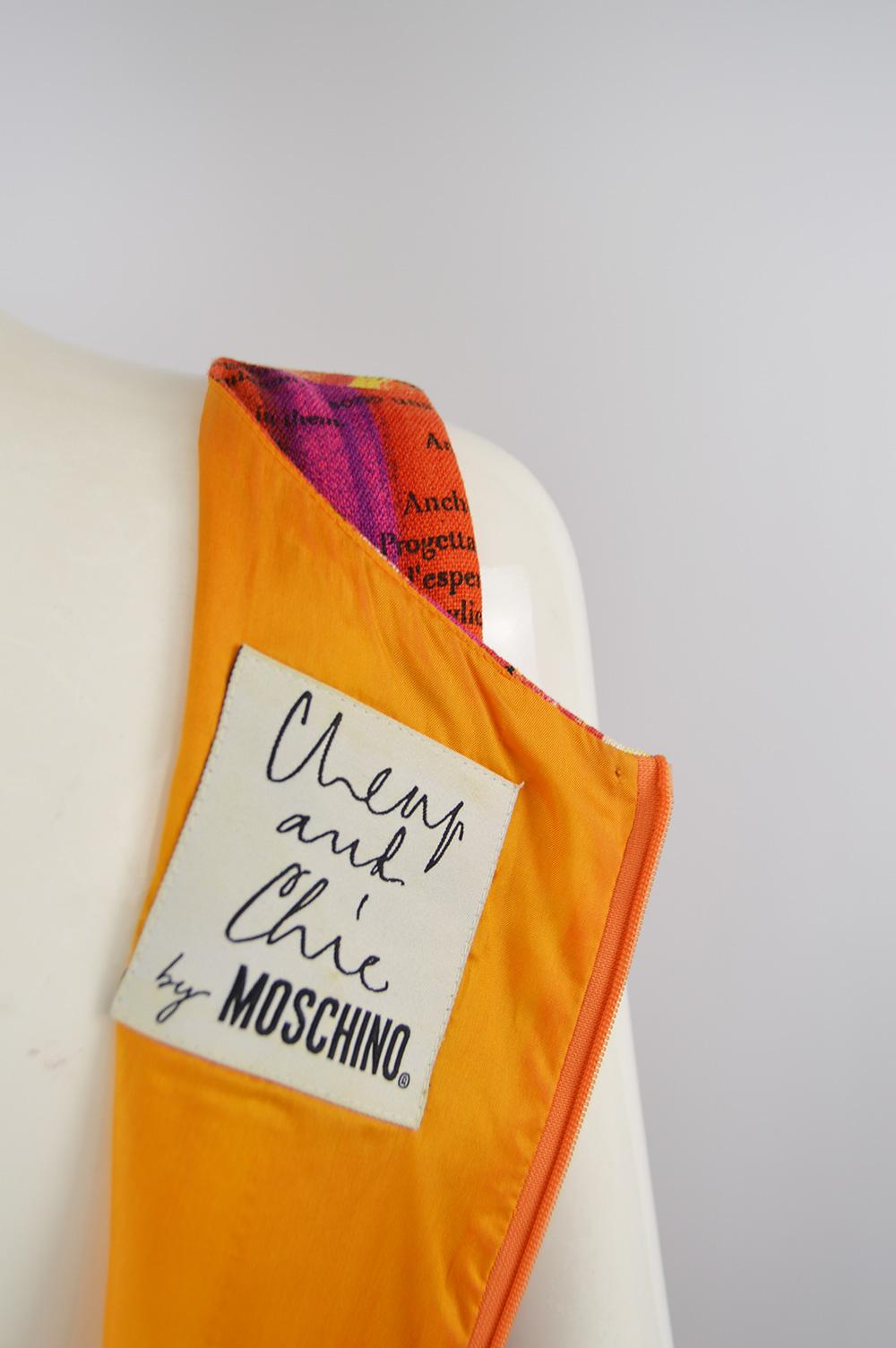 Moschino Cheap & Chic 'Recipe' Watercolor Stripe Print Rayon Dress, 1997 1
