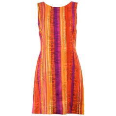 Moschino Cheap & Chic 'Recipe' Watercolor Stripe Print Rayon Dress, 1997