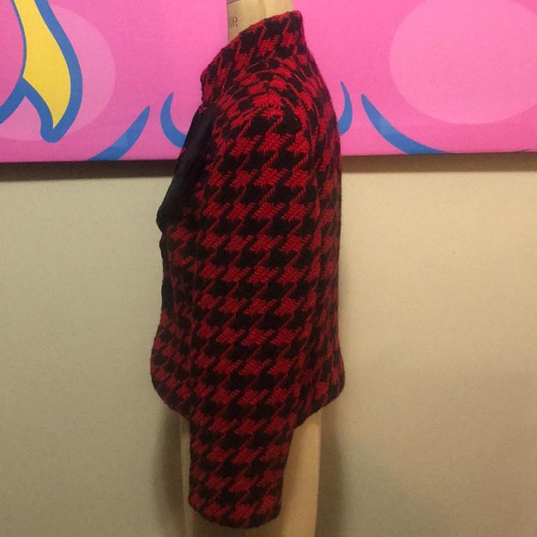 red and black houndstooth jacket