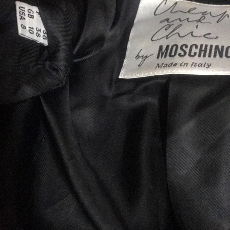 Cheap and Chic by Moschino Houndstooth Jacket – Black & White, Made in Italy