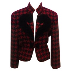 Moschino Cheap Chic Red Black Houndstooth Jacket