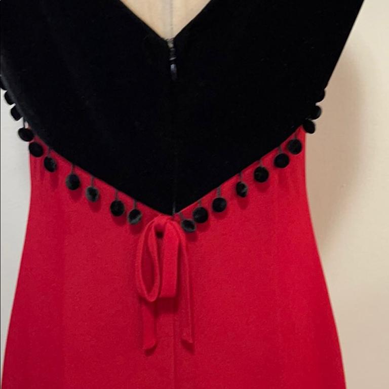 Moschino Cheap Chic Red Black Velvet Party Dress For Sale 5