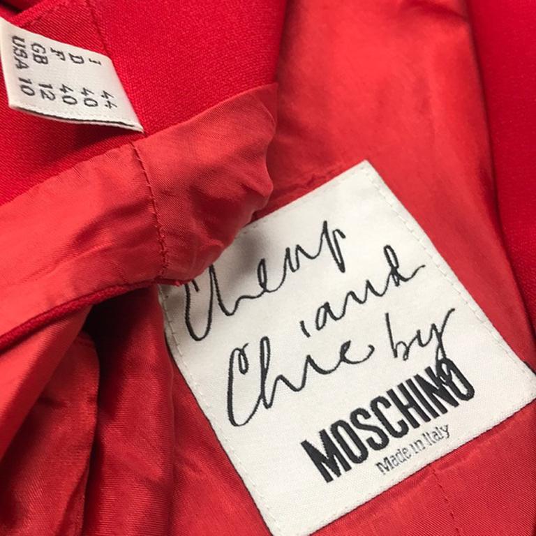 Moschino Cheap Chic Red Cut Out Heart Vest Vintage For Sale 1