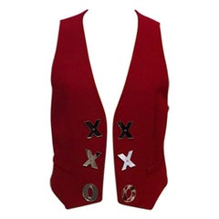 Moschino Cheap Chic Red Cut Out Heart Vest Retro