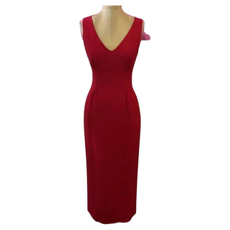 Thierry Mugler Wine Red Dress with Black Diamante Accents at 1stDibs ...