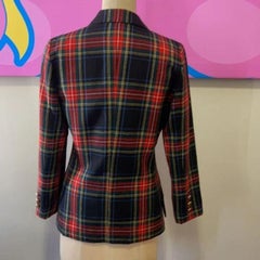 Moschino Cheap Chic Red Plaid Wool Blazer