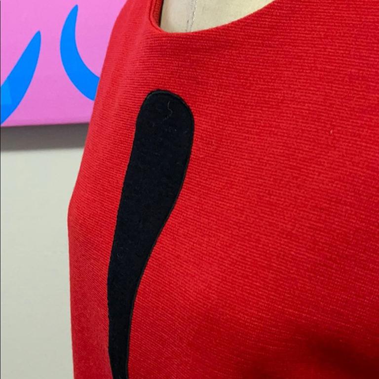 Moschino Cheap Chic Red Wool Exclamation Mark Top For Sale 6