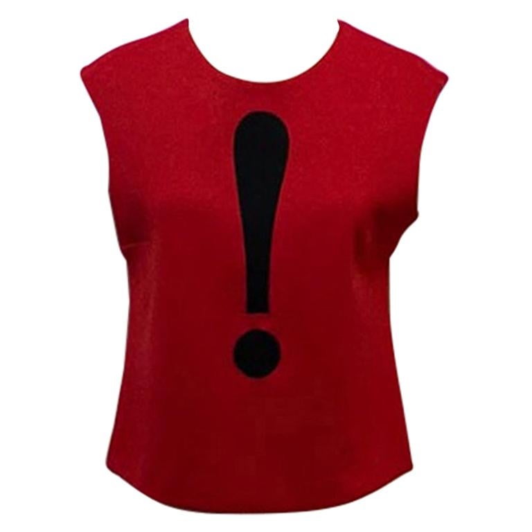 Moschino Cheap Chic Red Wool Exclamation Mark Top