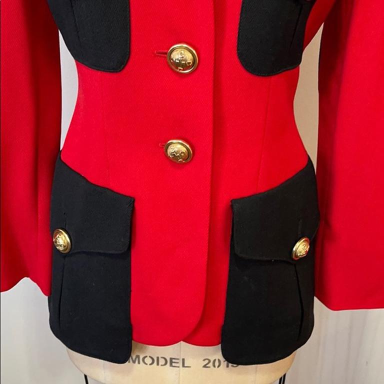 red wool military coat
