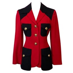 Retro Moschino Cheap Chic Red Wool Military Jacket