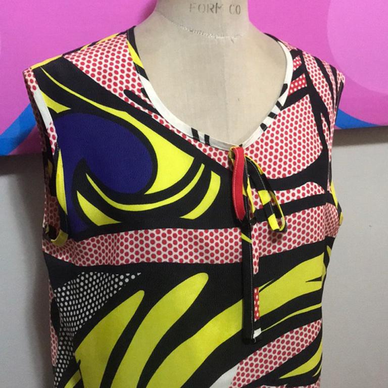 Moschino Cheap Chic Roy Lichtenstein Top In Excellent Condition For Sale In Los Angeles, CA