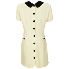 Moschino Cheap & Chic Shift Dress 1990s Vintage 'Back to Front' + Double Collar