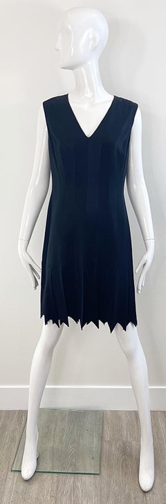 Moschino Cheap & Chic Spring 1993 Carwash Hem Size 6 / 8 Black Vintage 90s Dress