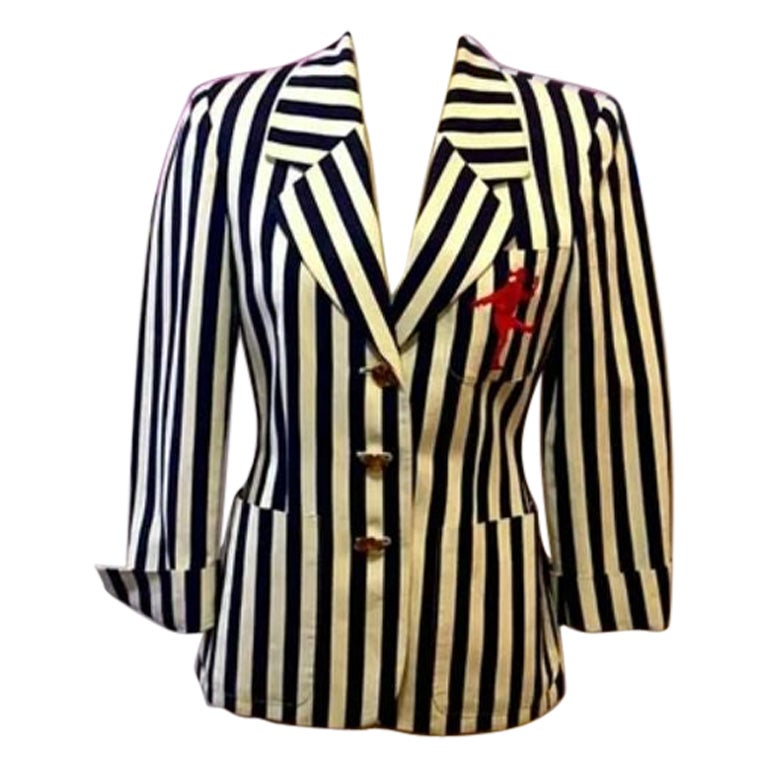 Moschino Cheap Chic Striped Blazer Olive Oyl For Sale