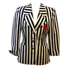 Moschino Cheap Chic Striped Blazer Olive Oyl