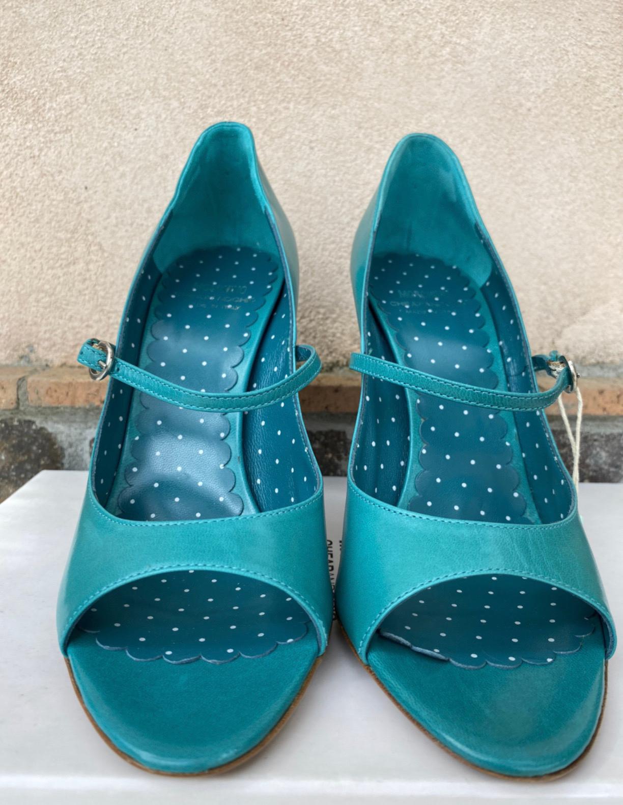 Blue Moschino Cheap & Chic teal Open toe Shoes For Sale