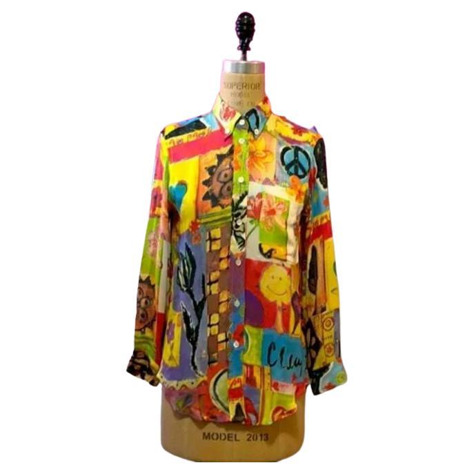 Moschino Cheap Chic Tree Sun Flower Blouse For Sale