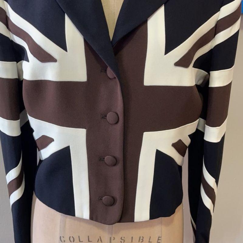 Moschino cheap chic union jack jacket blazer

Be retro cool, just like Fran Drescher's Character Fran Fein was in The Nanny, wearing this Union Jack Blazer! Show your English style pairing this with black skinny pants or pencil skirt.  Brand runs