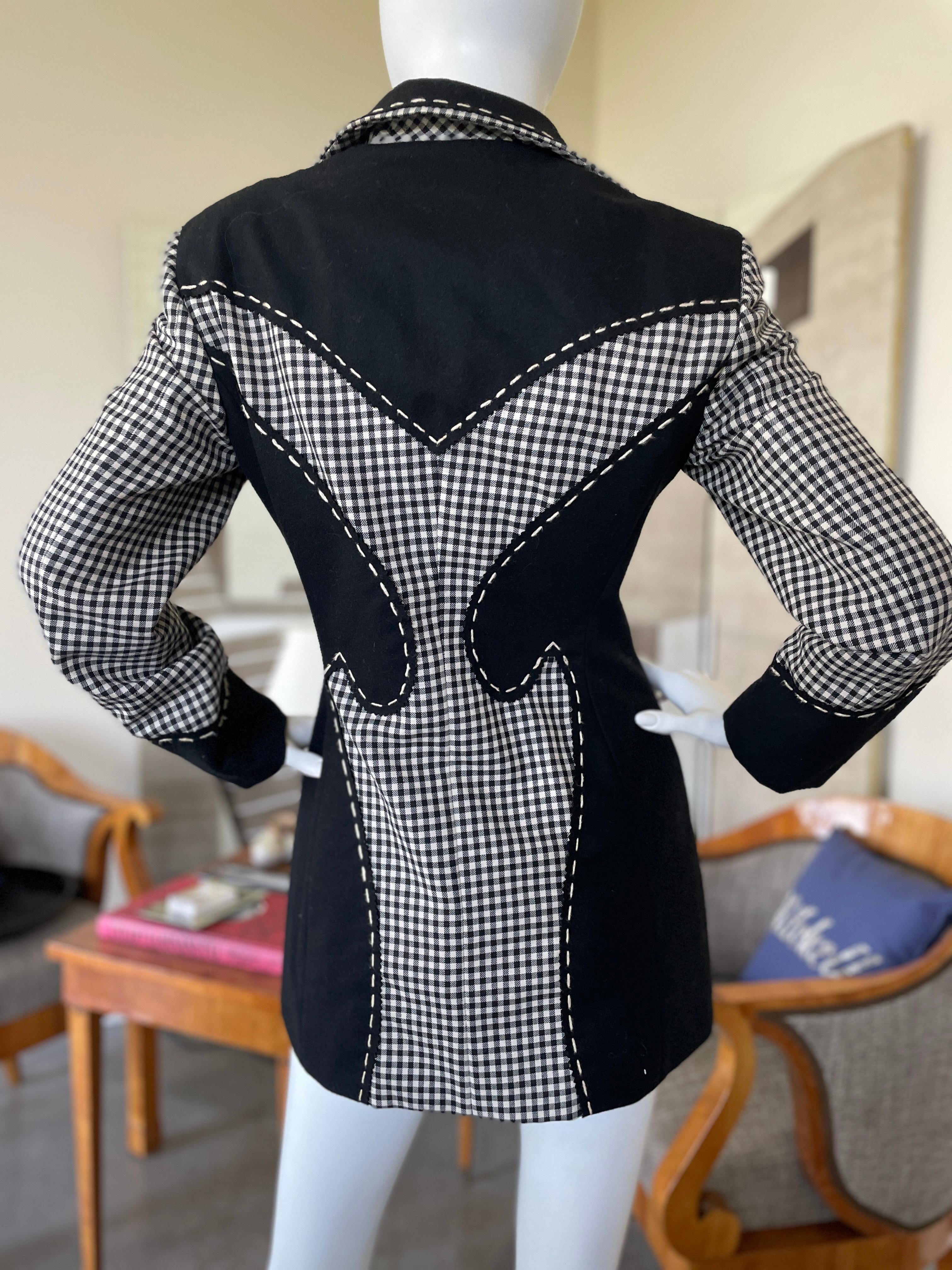 Moschino Cheap & Chic Vintage 80's Western Style Gingham Jacket with Heart's  In Good Condition In Cloverdale, CA