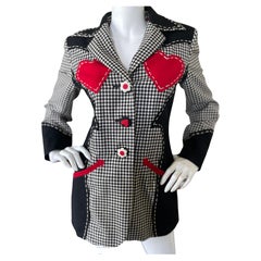 Moschino Cheap & Chic Vintage 80's Western Style Gingham Jacke mit Herz