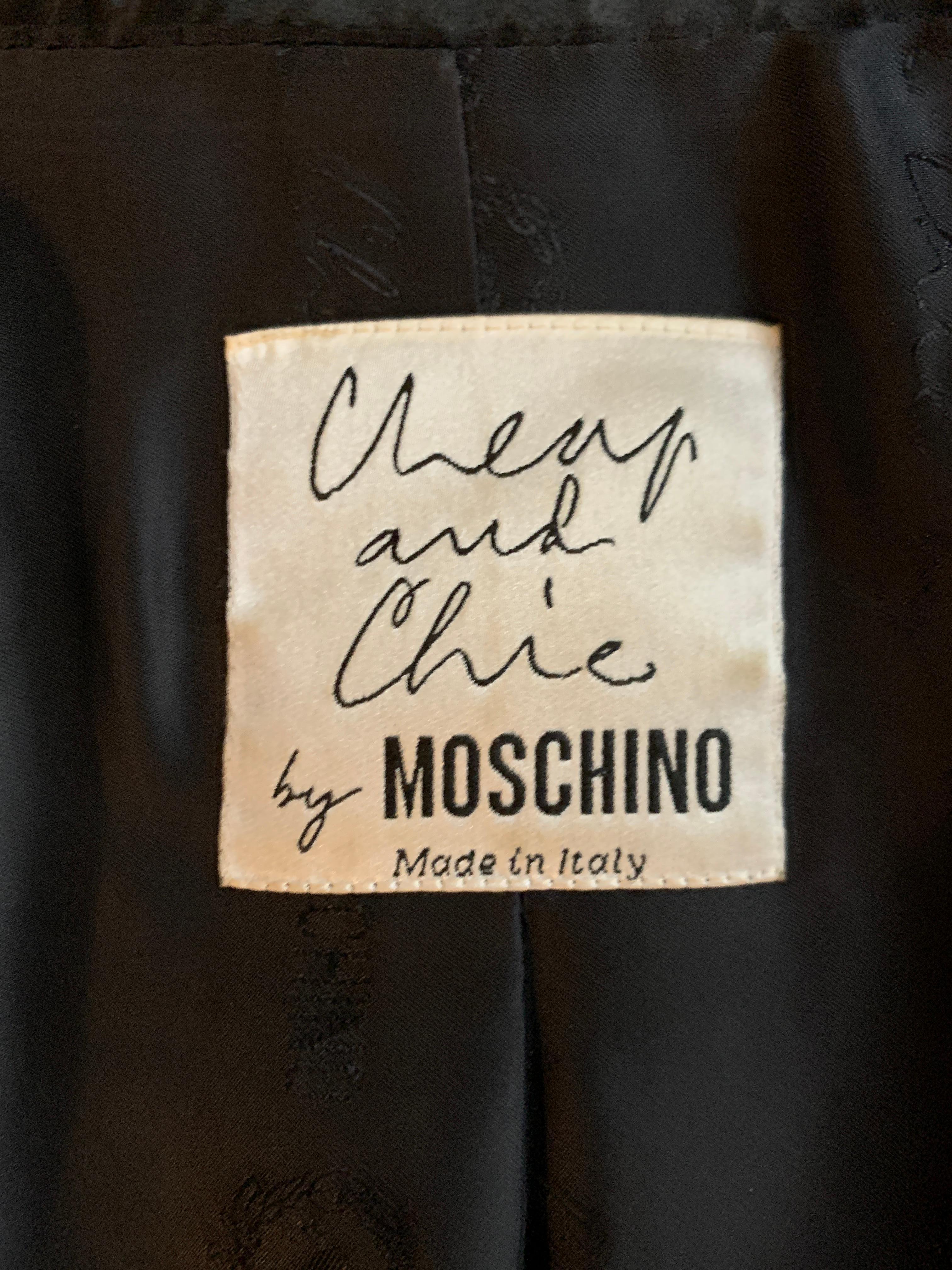 Moschino Cheap & Chic Vintage 90s Faucet Embellished Black Tuxedo Jacket Blazer 2