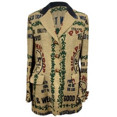 Moschino Cheap & Chic Vintage Beige Jute-Blazer Größe 46 IT