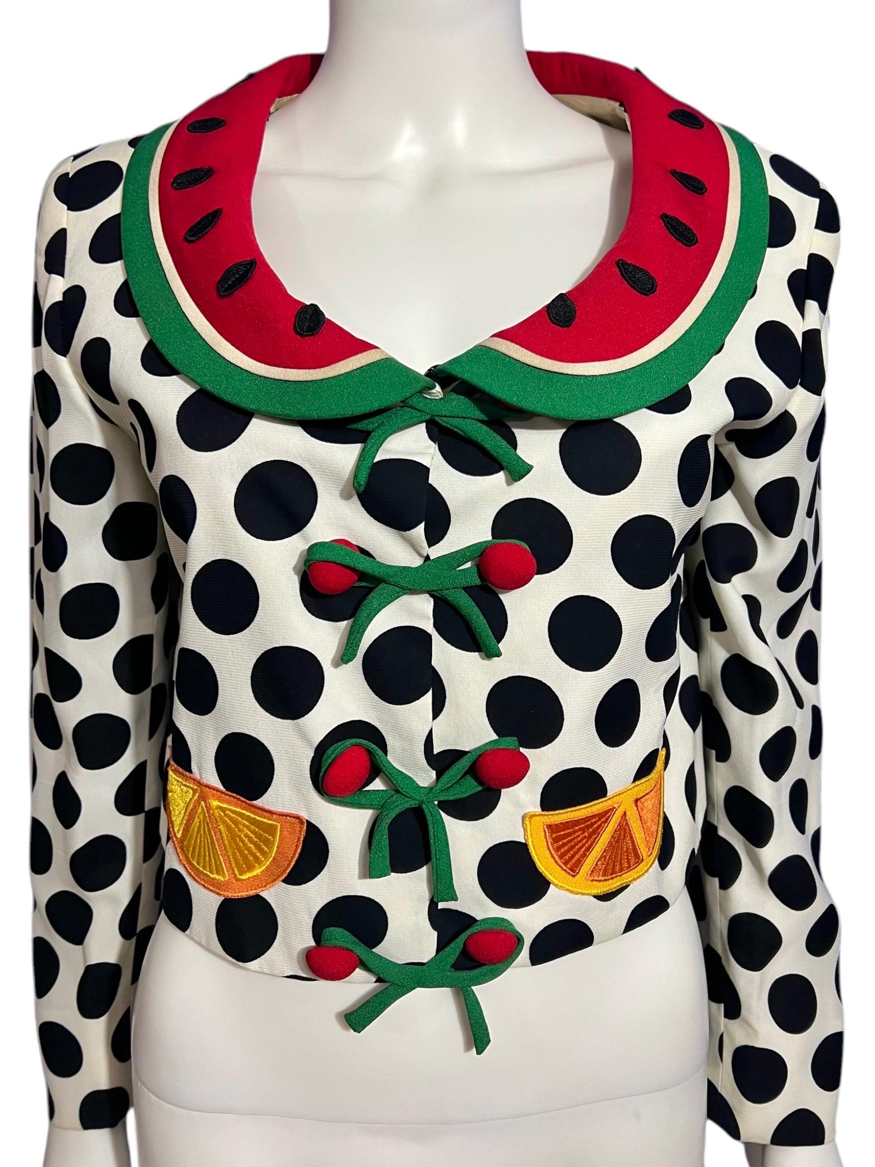 Moschino Cheap & Chic Vintage Fruit Polka Dot Jacket as seen on The Nanny For Sale 1