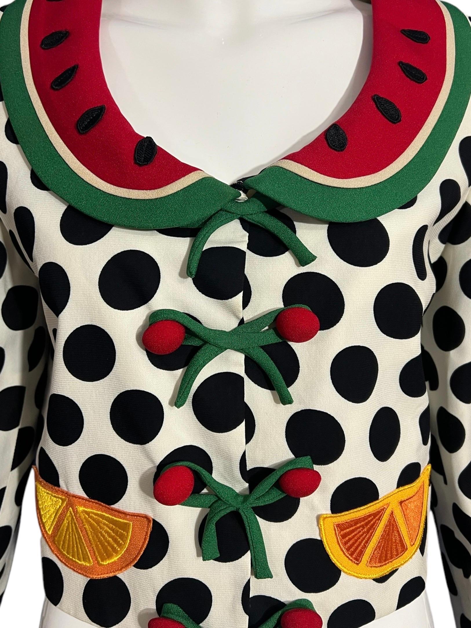 Moschino Cheap & Chic Vintage Fruit Polka Dot Jacket as seen on The Nanny For Sale 3