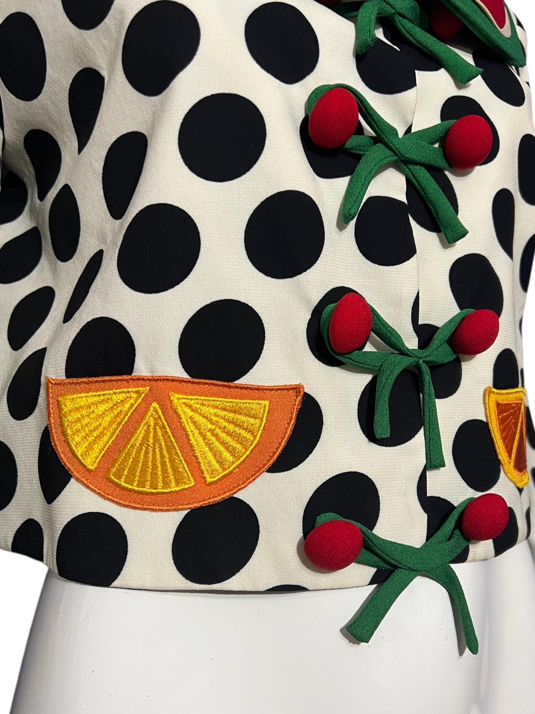 Moschino Cheap & Chic Vintage Fruit Polka Dot Jacket as seen on The Nanny For Sale 4