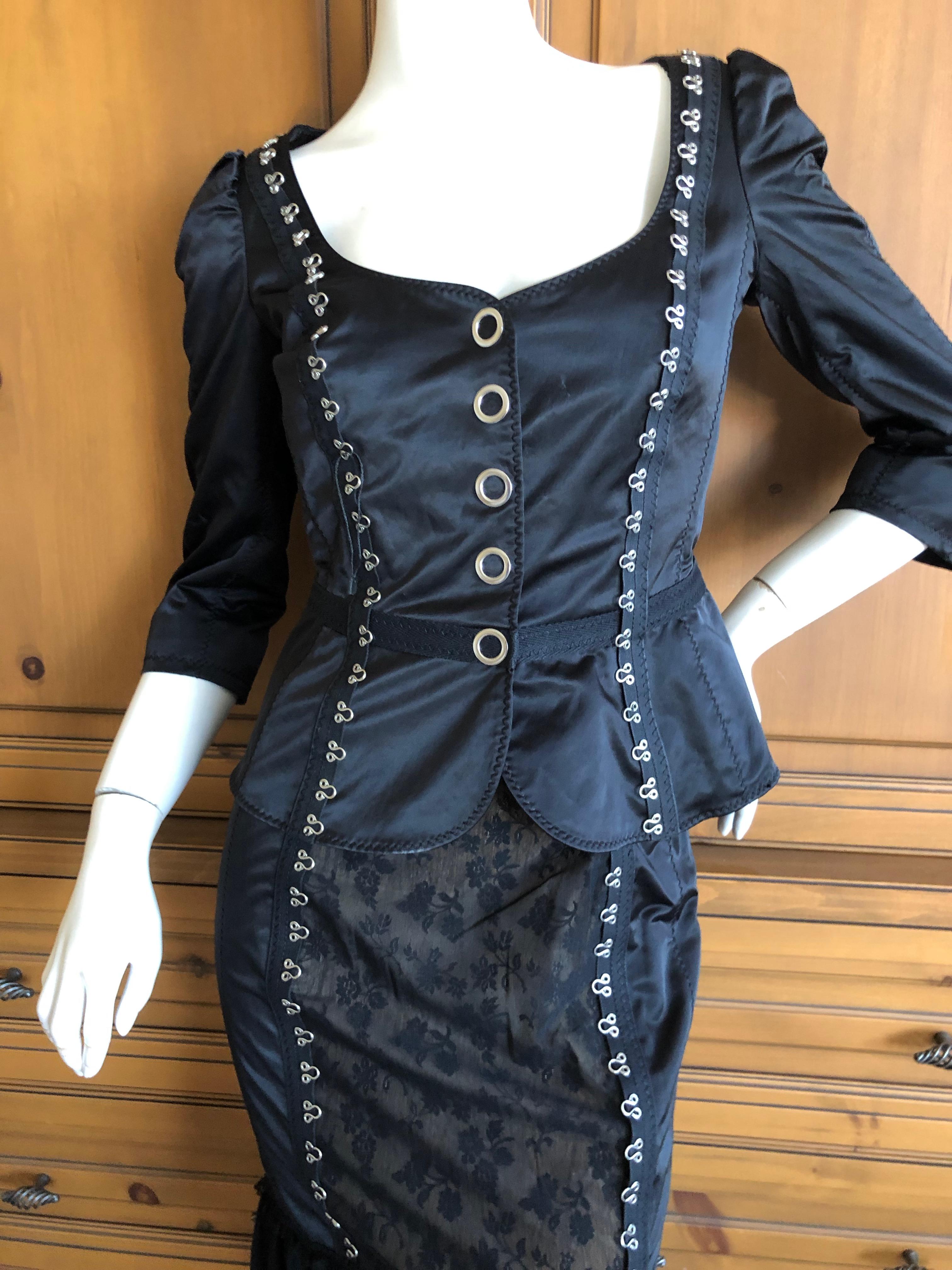 Moschino Cheap & Chic Vintage LBD Dress and Jacket with Corset Stay Details New In New Condition For Sale In Cloverdale, CA