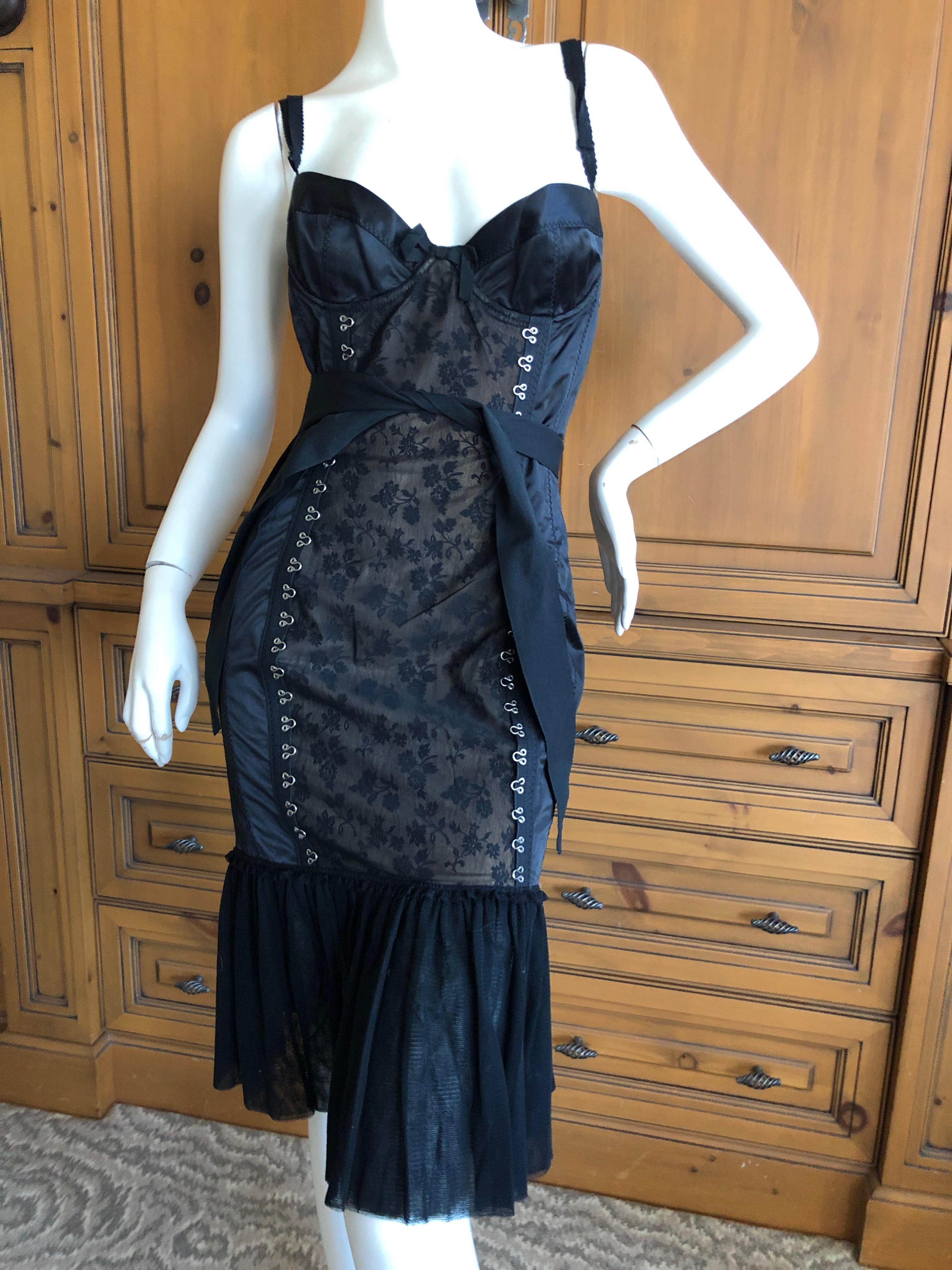Moschino Cheap & Chic Vintage LBD Dress and Jacket with Corset Stay Details New For Sale 1