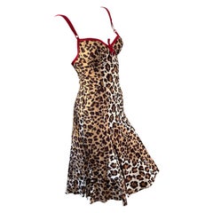 Moschino Cheap & Chic Vintage Leopard Print Cotton Day Dress NWT