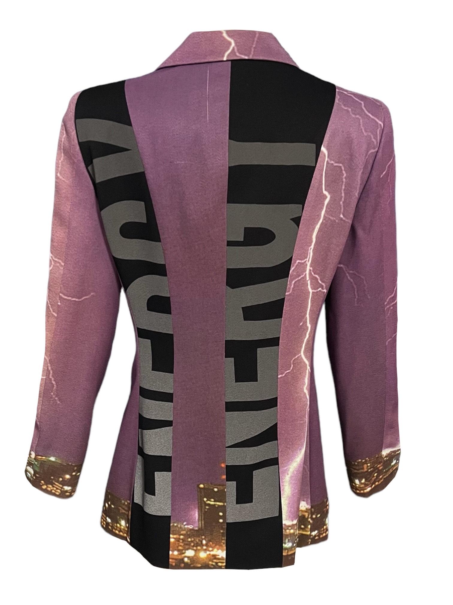 Moschino Cheap & Chic Vintage Lightning Energy Blazer In Good Condition For Sale In Concord, NC