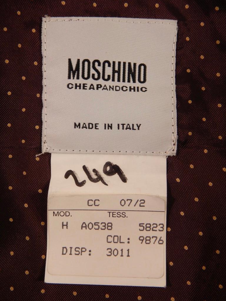 Moschino Cheap and Chic - Vestito con giacca e gonna a quadri vintage in vendita 7