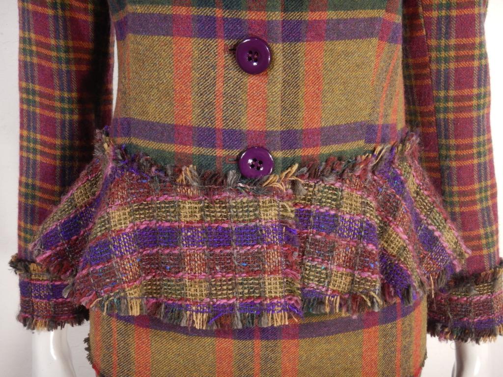Donna Moschino Cheap and Chic - Vestito con giacca e gonna a quadri vintage in vendita