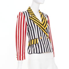 MOSCHINO Cheap & Chic Vintage striped cotton blend cropped blazer IT38 XS