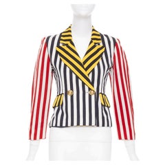 MOSCHINO Cheap & Chic Vintage striped cotton blend cropped blazer IT38 XS
