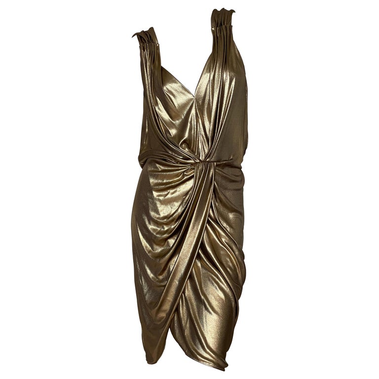 Moschino 2025 gold dress