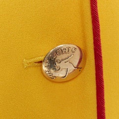 MOSCHINO CHEAP CHIC Vintage yellow red trim 4-pocket blazer jacket IT44 L