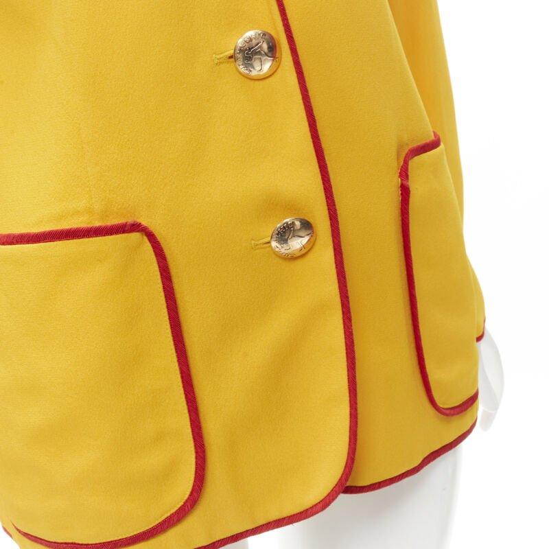 MOSCHINO CHEAP CHIC Vintage Blazerjacke mit 4 Schubladen und gelb-roter Verzierung IT44 L im Angebot 4