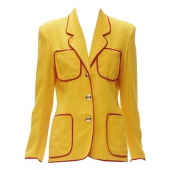 MOSCHINO CHEAP CHIC Giacca blazer 4 tasche vintage giallo rosso IT44 L